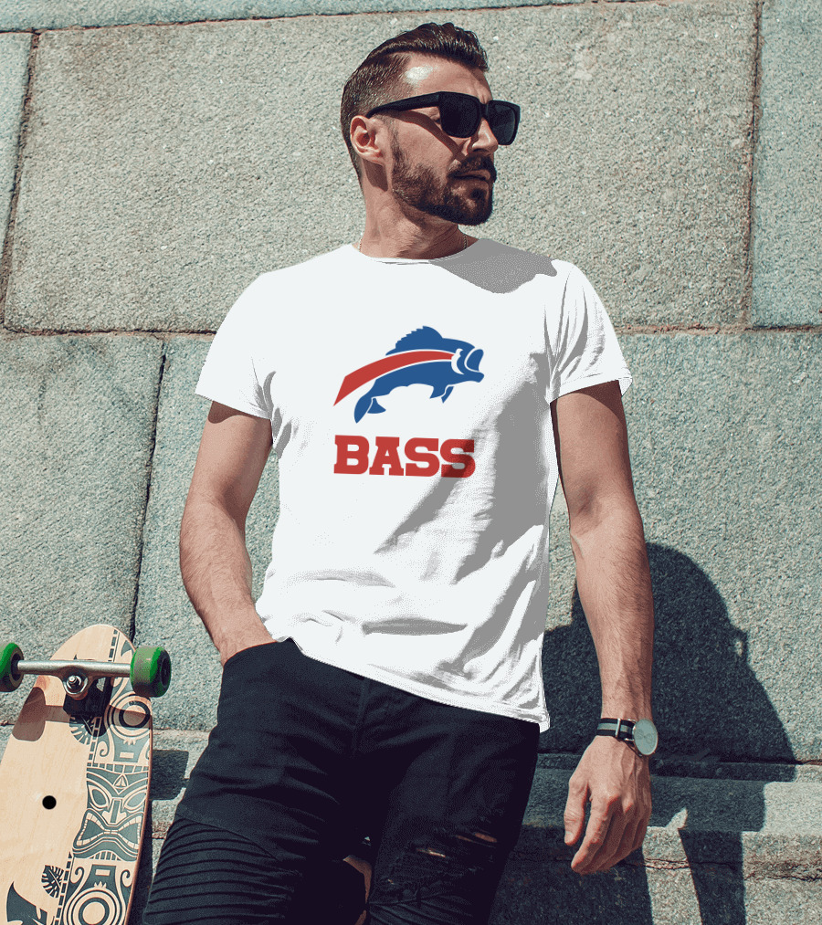 Buffalo Bills Bass Logo Red White Blue T-Shirt