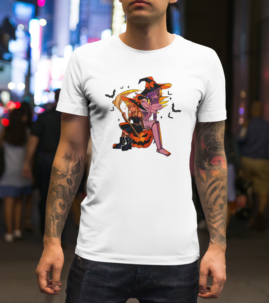 Huyandere Deathnote Halloween Gfs Witch Pumpkin Bats T-Shirt