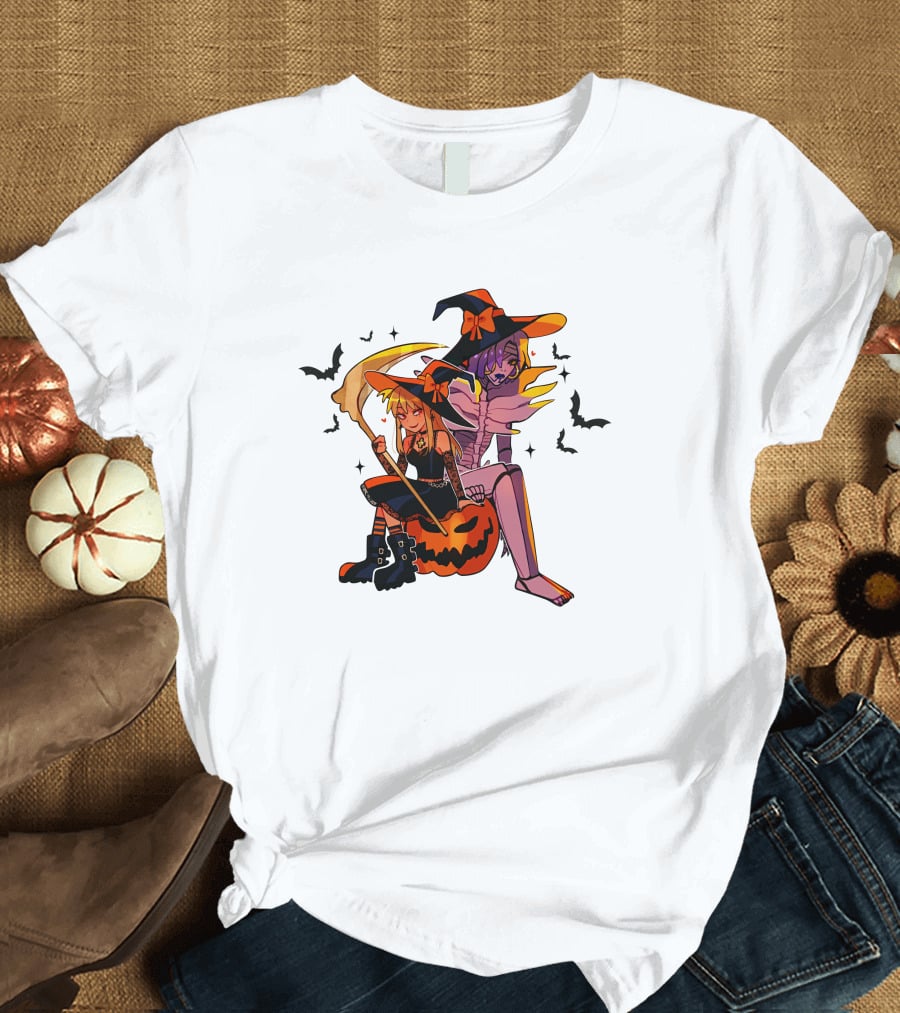 Huyandere Deathnote Halloween Gfs Witch Pumpkin Bats T-Shirt