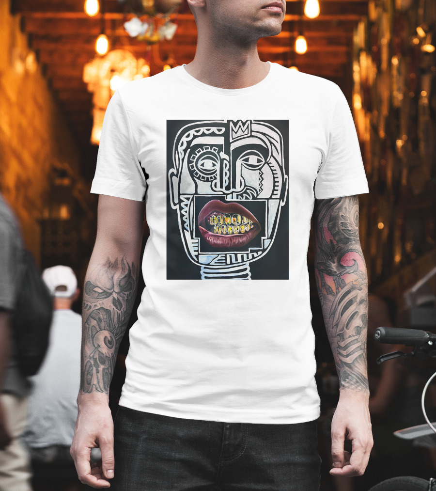 Dooga Culture Champion 2.0 Abstract Face Crown And Gold Teeth T-Shirt