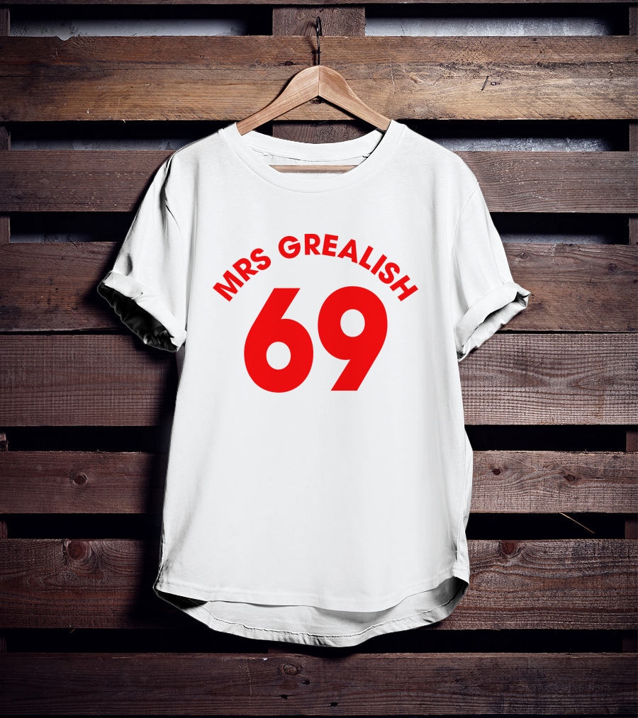 MRS GREALISH 69 Red Bold Arch Text T-Shirt