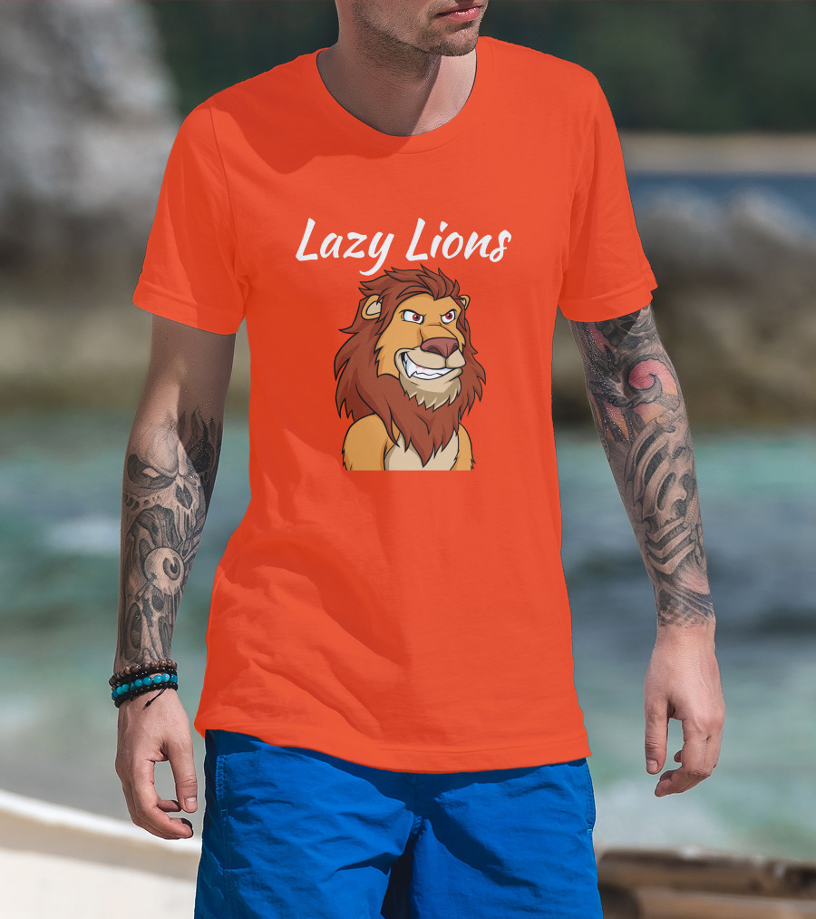 Lazy Lions NFT Apparel Bold Cartoon Lion T-Shirt
