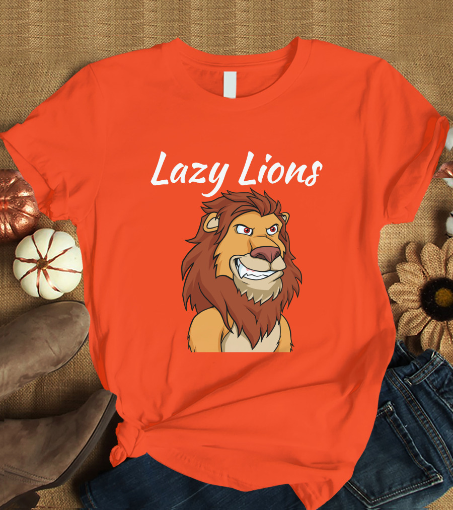 Lazy Lions NFT Apparel Bold Cartoon Lion T-Shirt