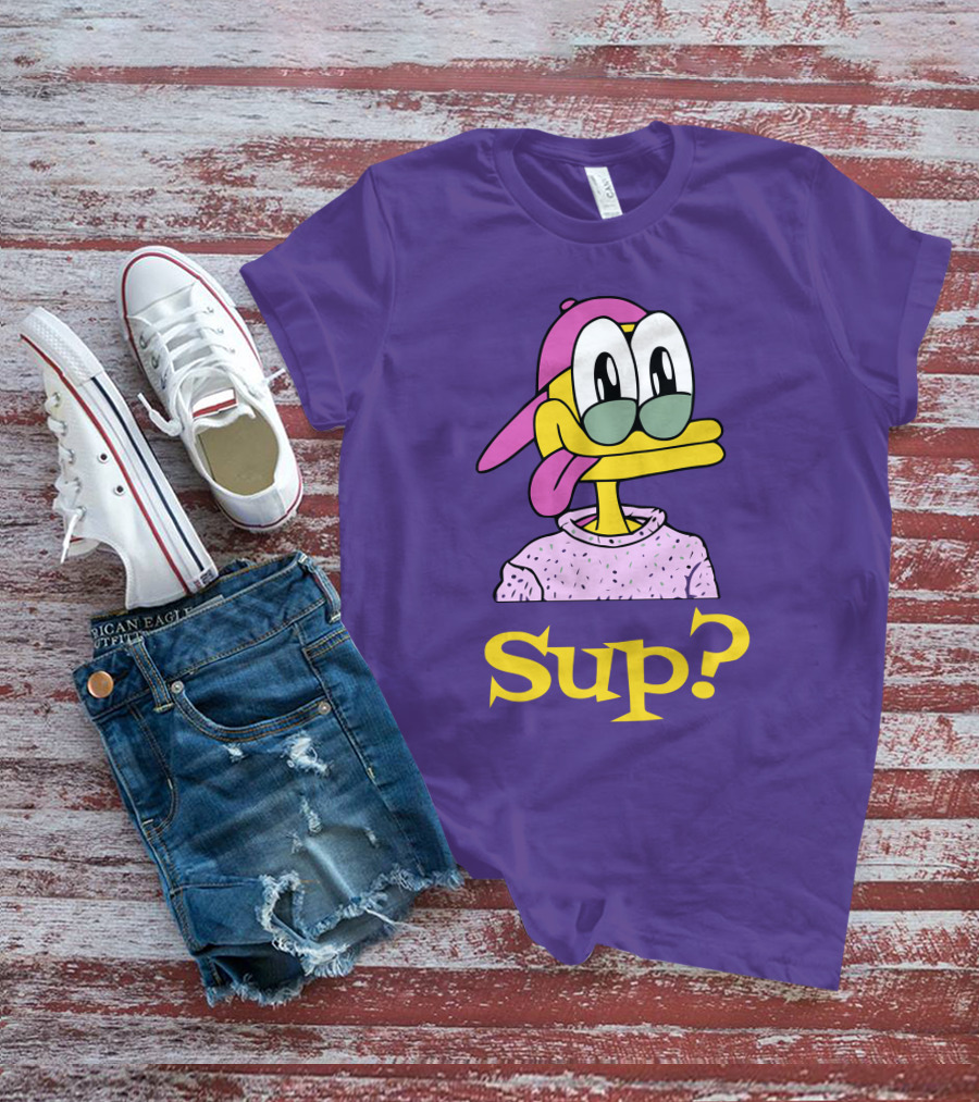 Nft Sup Ducks Purple Background Retro Cartoon T-Shirt