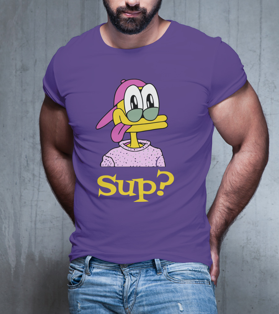 Nft Sup Ducks Purple Background Retro Cartoon T-Shirt