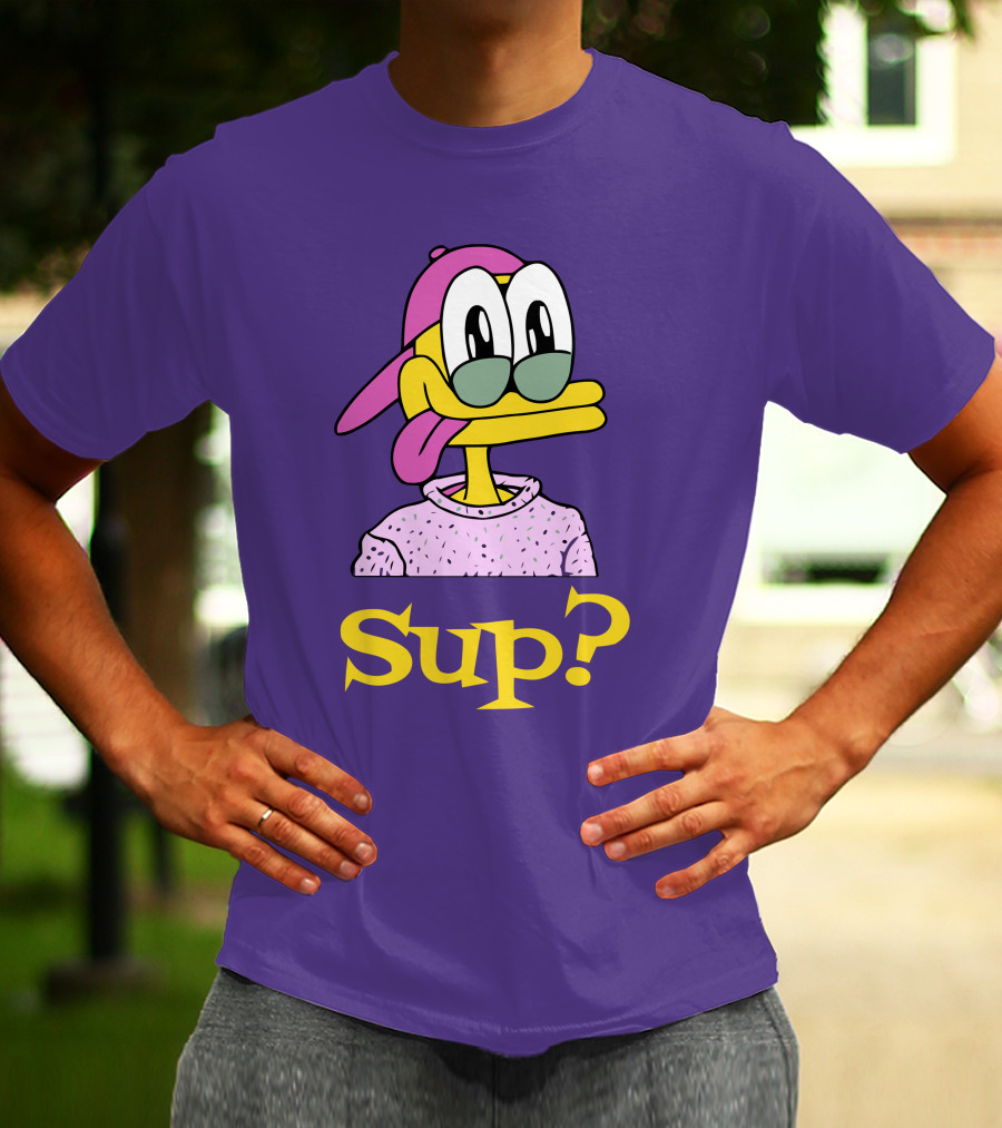 Nft Sup Ducks Purple Background Retro Cartoon T-Shirt