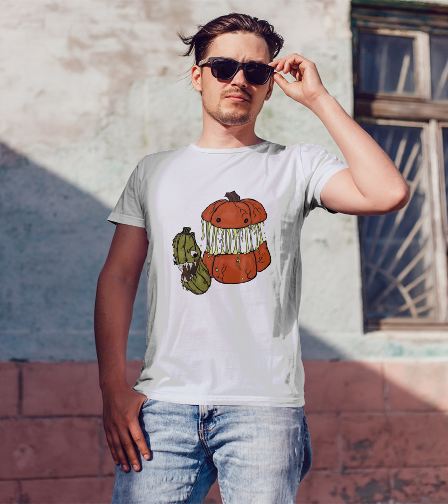 Megan Garner Spooky Art Drop Oh My Gourd Pumpkin Creature T-Shirt