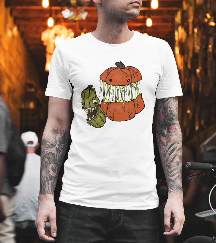 Megan Garner Spooky Art Drop Oh My Gourd Pumpkin Creature T-Shirt