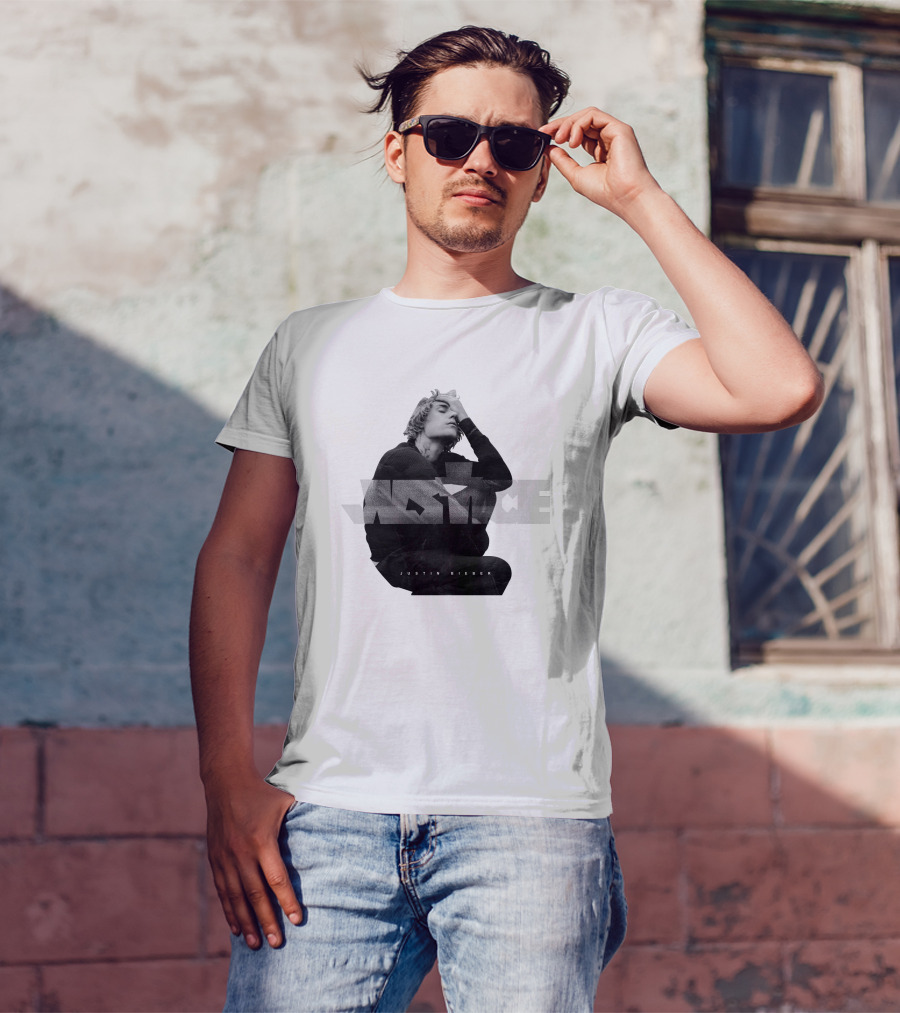 Justin Bieber Justice Album Cover Black And White Image T-Shirt