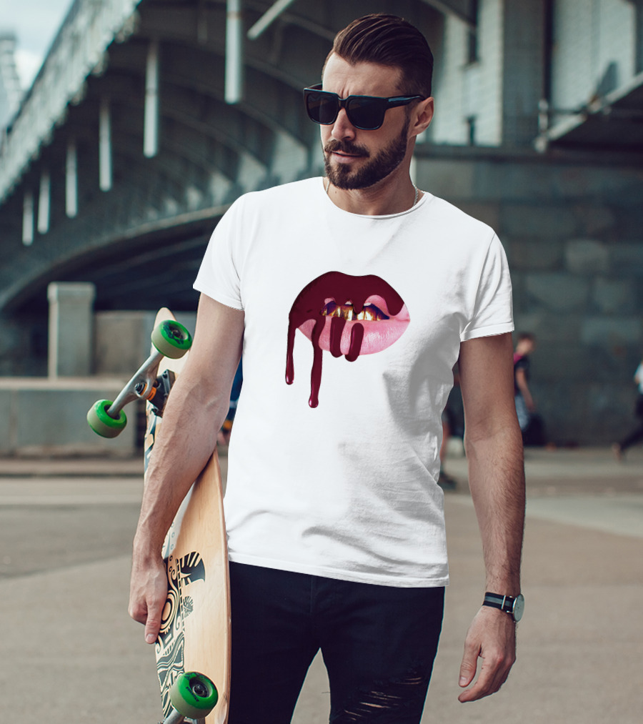 Kylie Jenner Halloween Lips Cosmetics Dripping T-Shirt