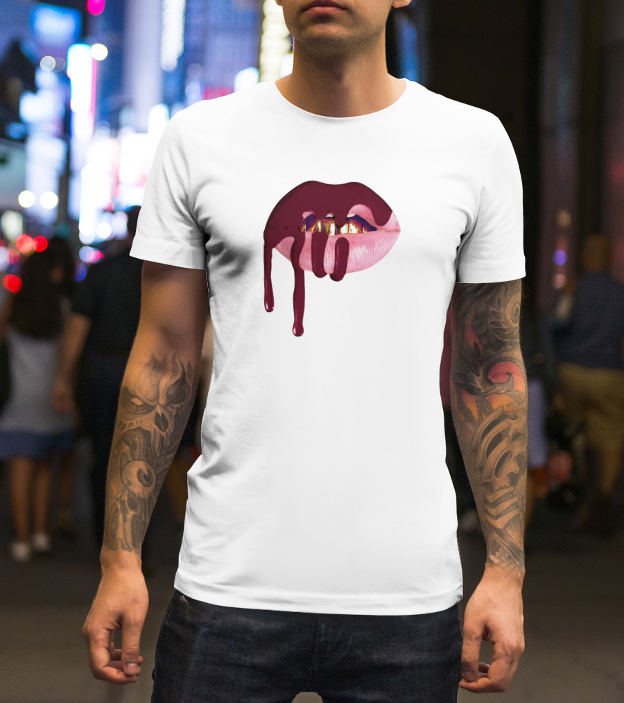 Kylie Jenner Halloween Lips Cosmetics Dripping T-Shirt