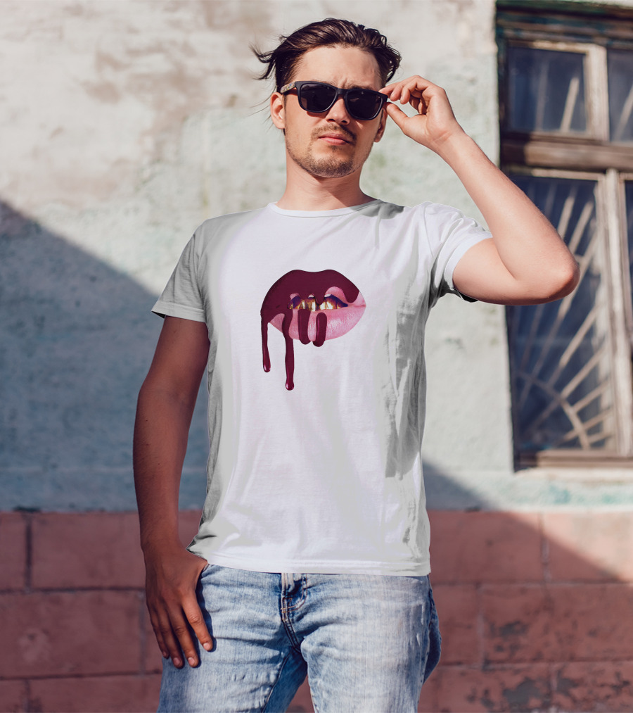 Kylie Jenner Halloween Lips Cosmetics Dripping T-Shirt