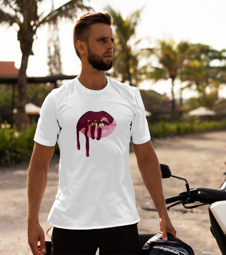Kylie Jenner Halloween Lips Cosmetics Dripping T-Shirt