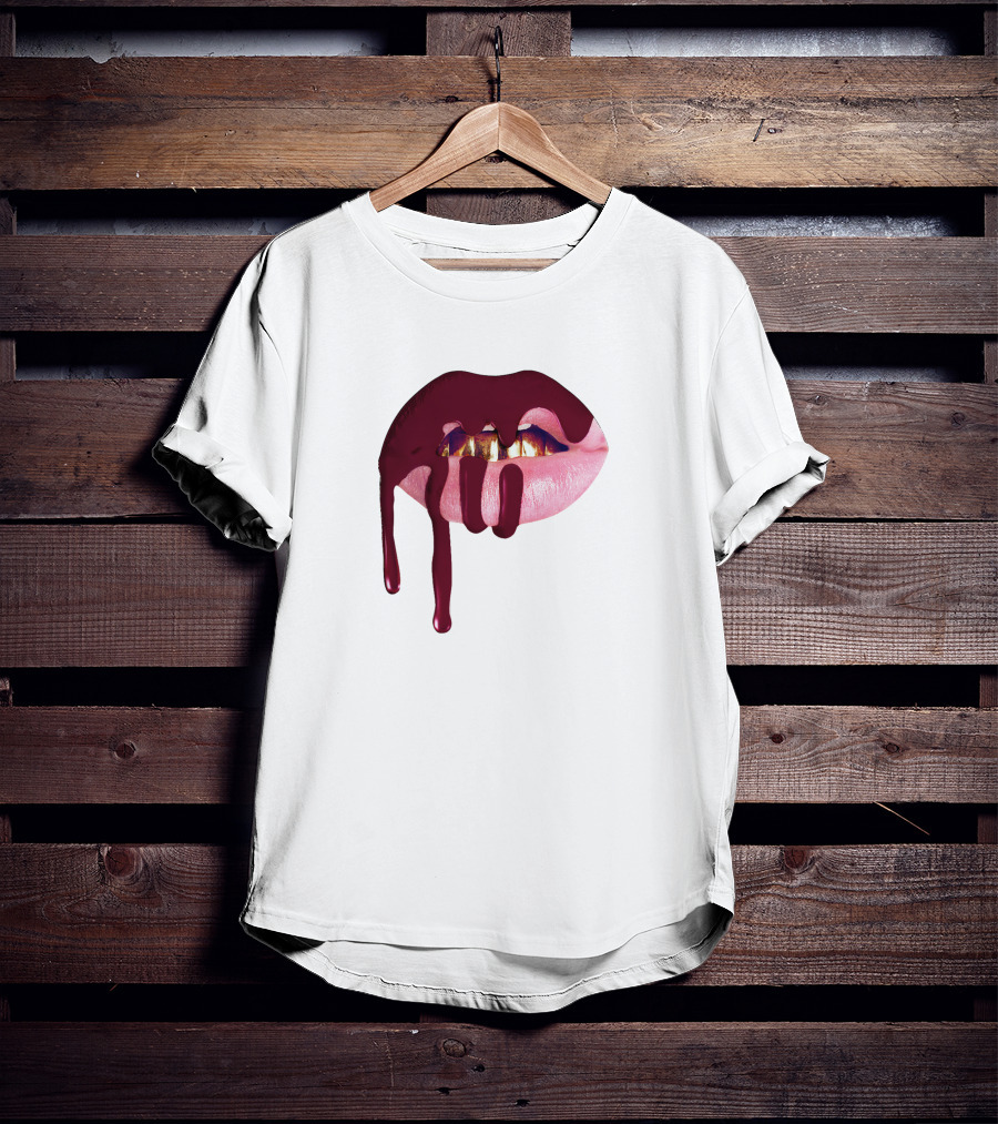 Kylie Jenner Halloween Lips Cosmetics Dripping T-Shirt