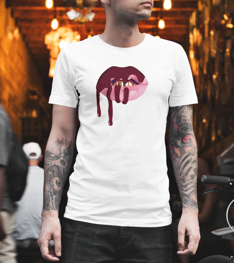 Kylie Jenner Halloween Lips Cosmetics Dripping T-Shirt