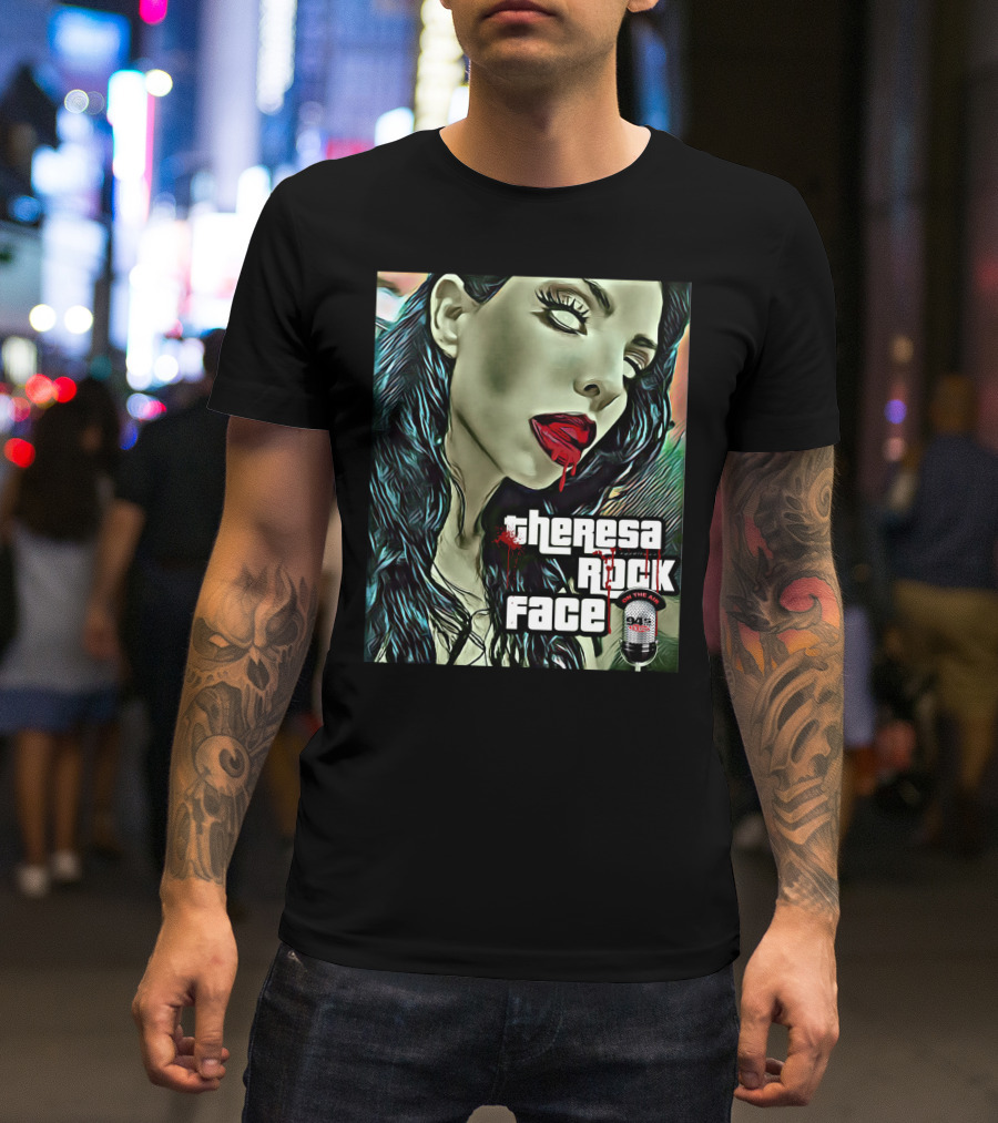 Theresa Rock Face Zombie Face 94.3 Radio Halloween Ram T-Shirt