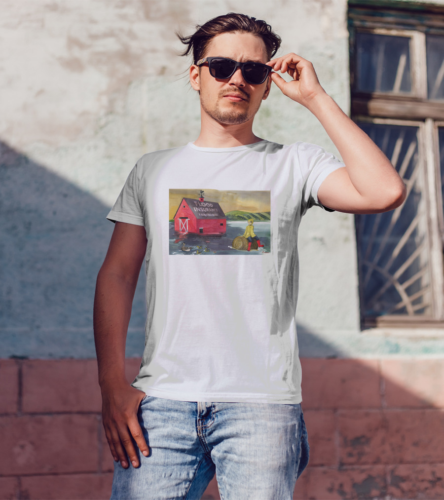 Trisha Krauss Hurricane Ida Flooded Her Maplewood Flood Insurance Barn Ducks Haystack T-Shirt