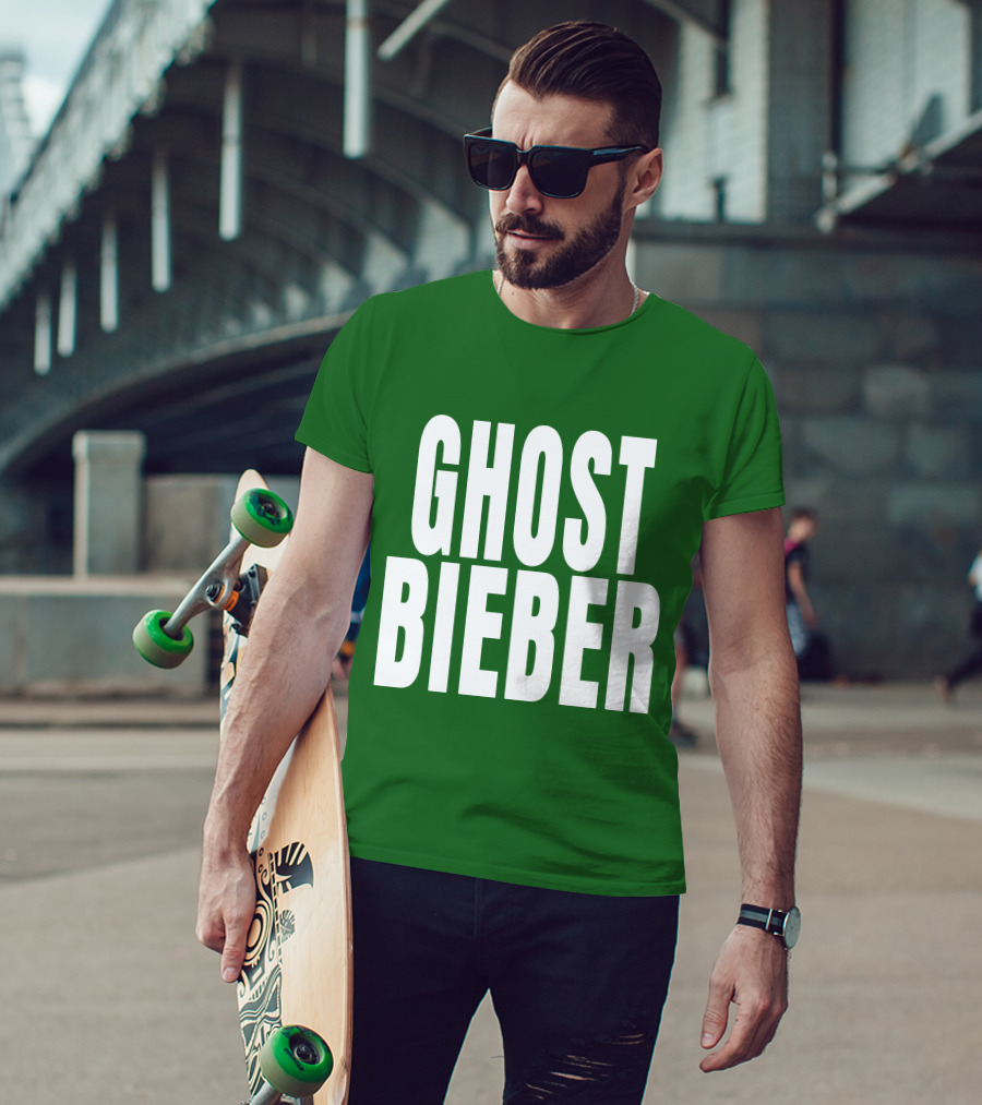 Shop Justin Bieber Music Ghost Bieber Crewneck T-Shirt