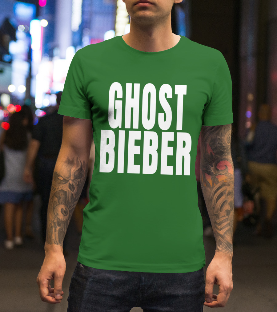 Shop Justin Bieber Music Ghost Bieber Crewneck T-Shirt