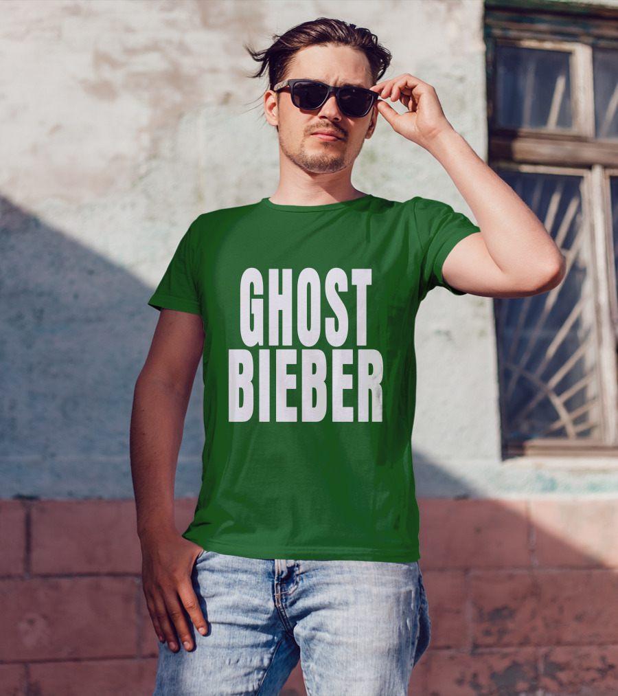 Shop Justin Bieber Music Ghost Bieber Crewneck T-Shirt