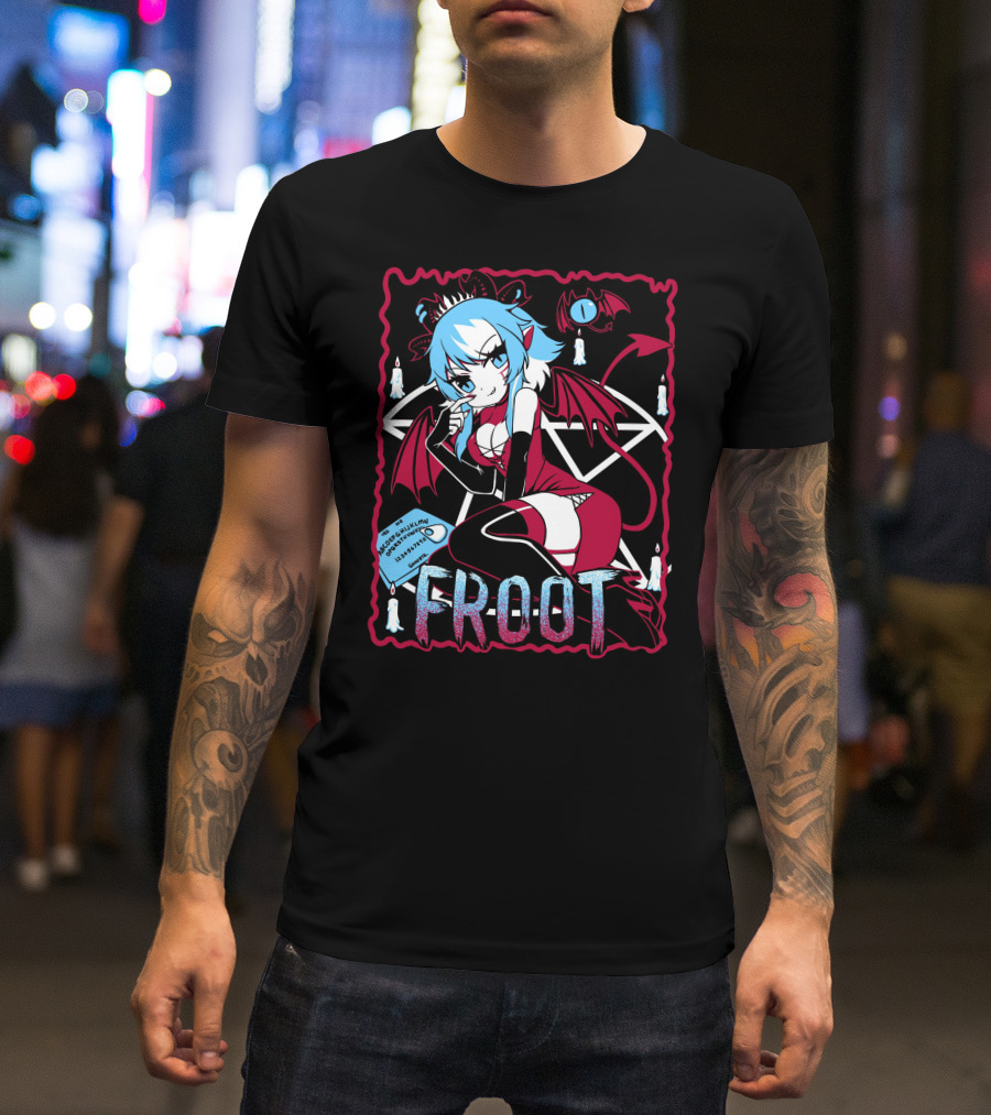 Froot Vtuber Halloween With Pentagram And Demonic Wings T-Shirt