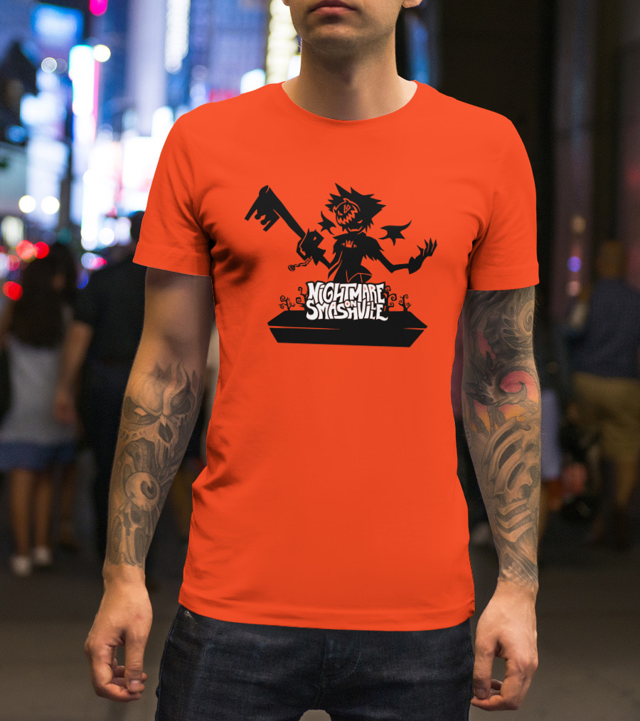 Nightmare On Smashville Halloween Scarecrow Image T-Shirt