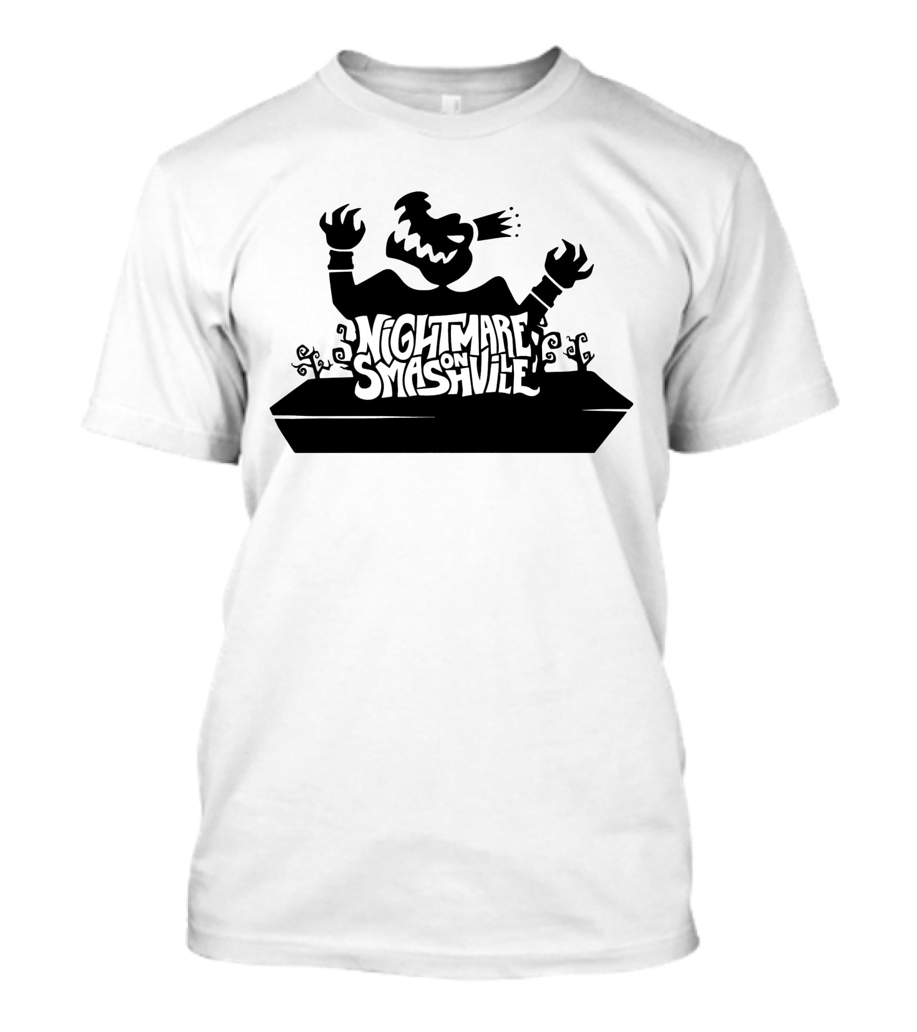 King Crocodile Nightmare On Smashville Halloween Monster Silhouette Spooky T-Shirt