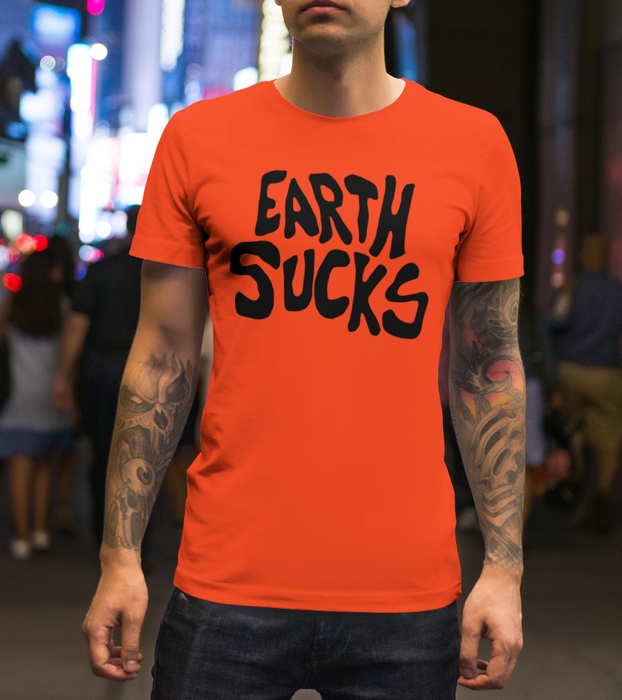 Kea Earth Sucks Earth Sucks Black Text T-Shirt