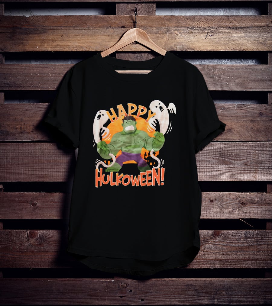 Happy Hulkoween Incredible Hulk Halloween Ghosts And Pumpkins T-Shirt