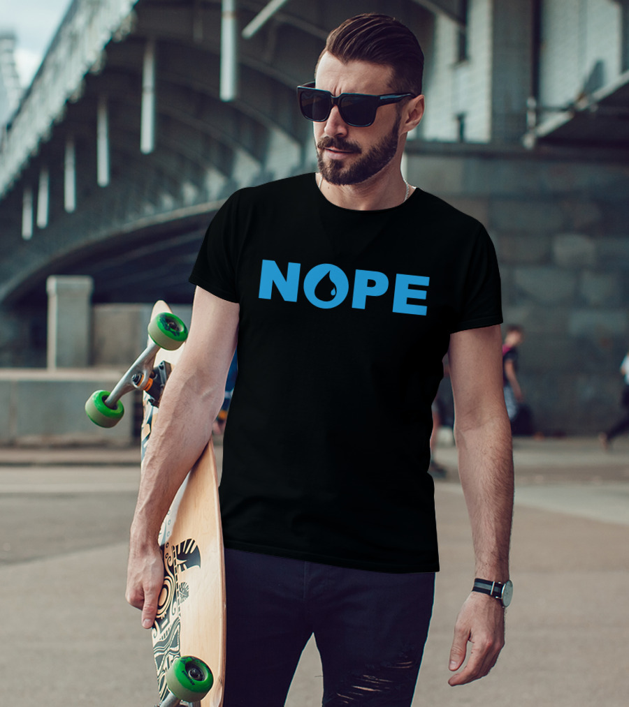 Adam Savidan Nope Text With Droplet Inside O T-Shirt