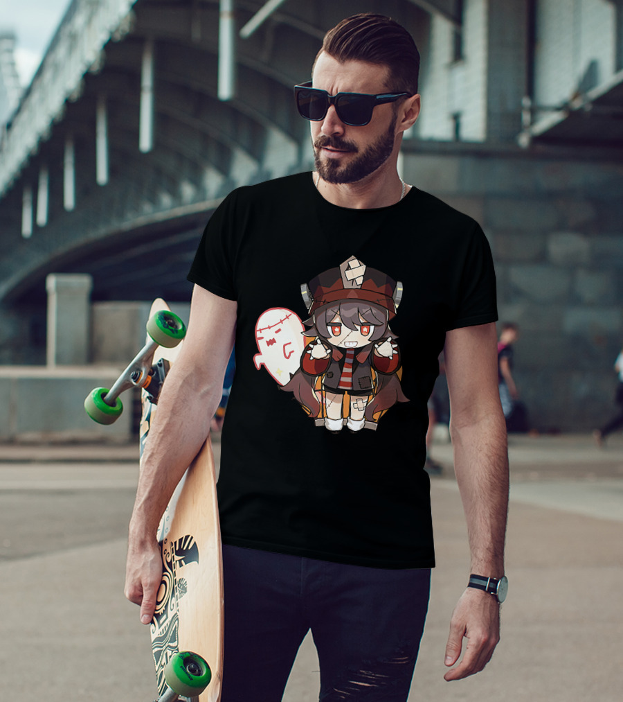 Happy Halloween Genshin Impact Hutao Cute Ghost Character T-Shirt