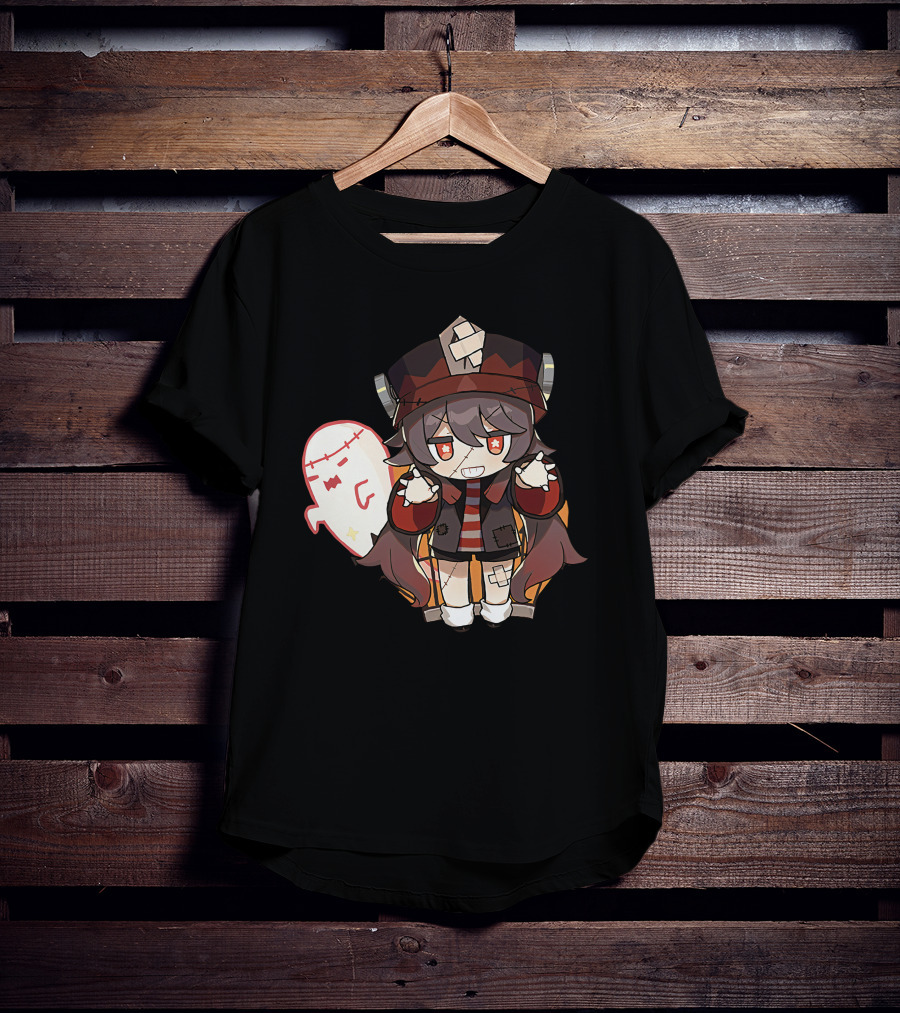 Happy Halloween Genshin Impact Hutao Cute Ghost Character T-Shirt