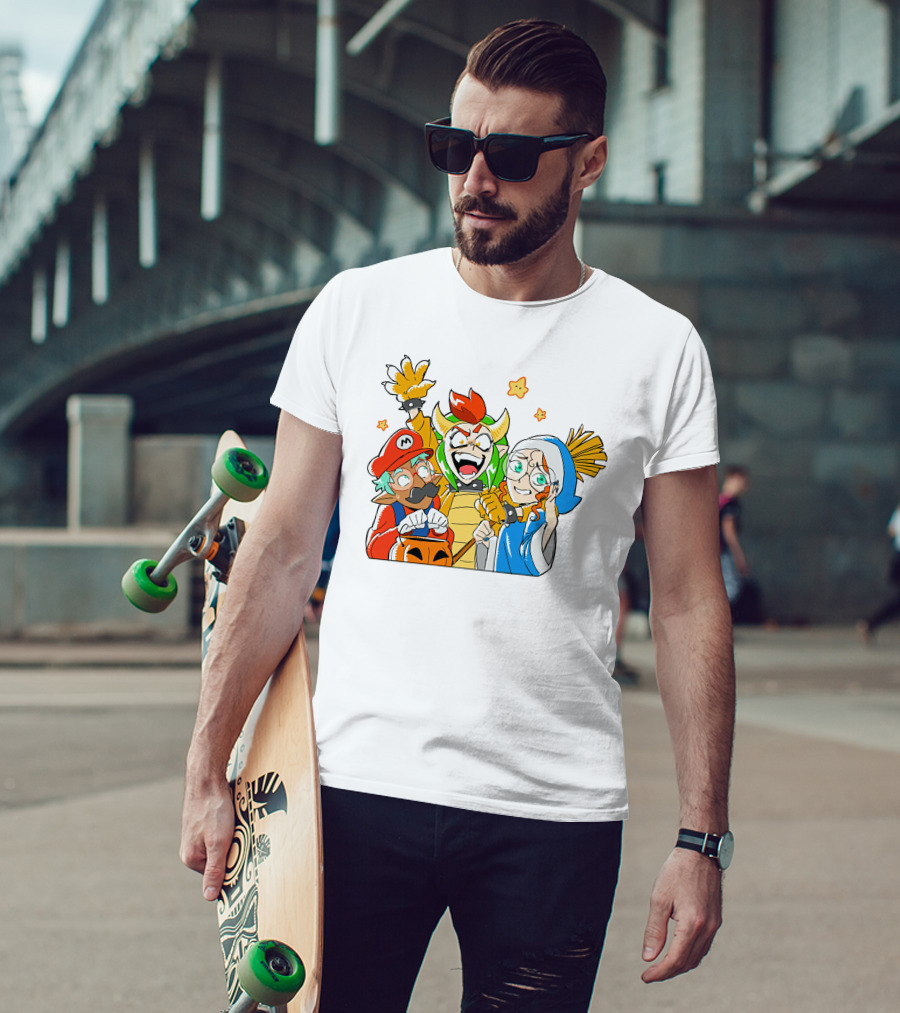 Bowser Mario And Princess Peach Celebrate Happy Halloween T-Shirt