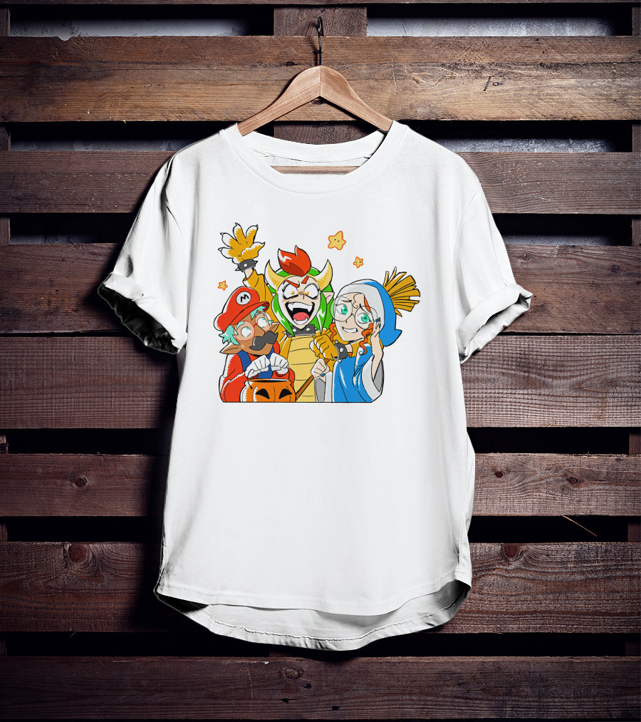 Bowser Mario And Princess Peach Celebrate Happy Halloween T-Shirt