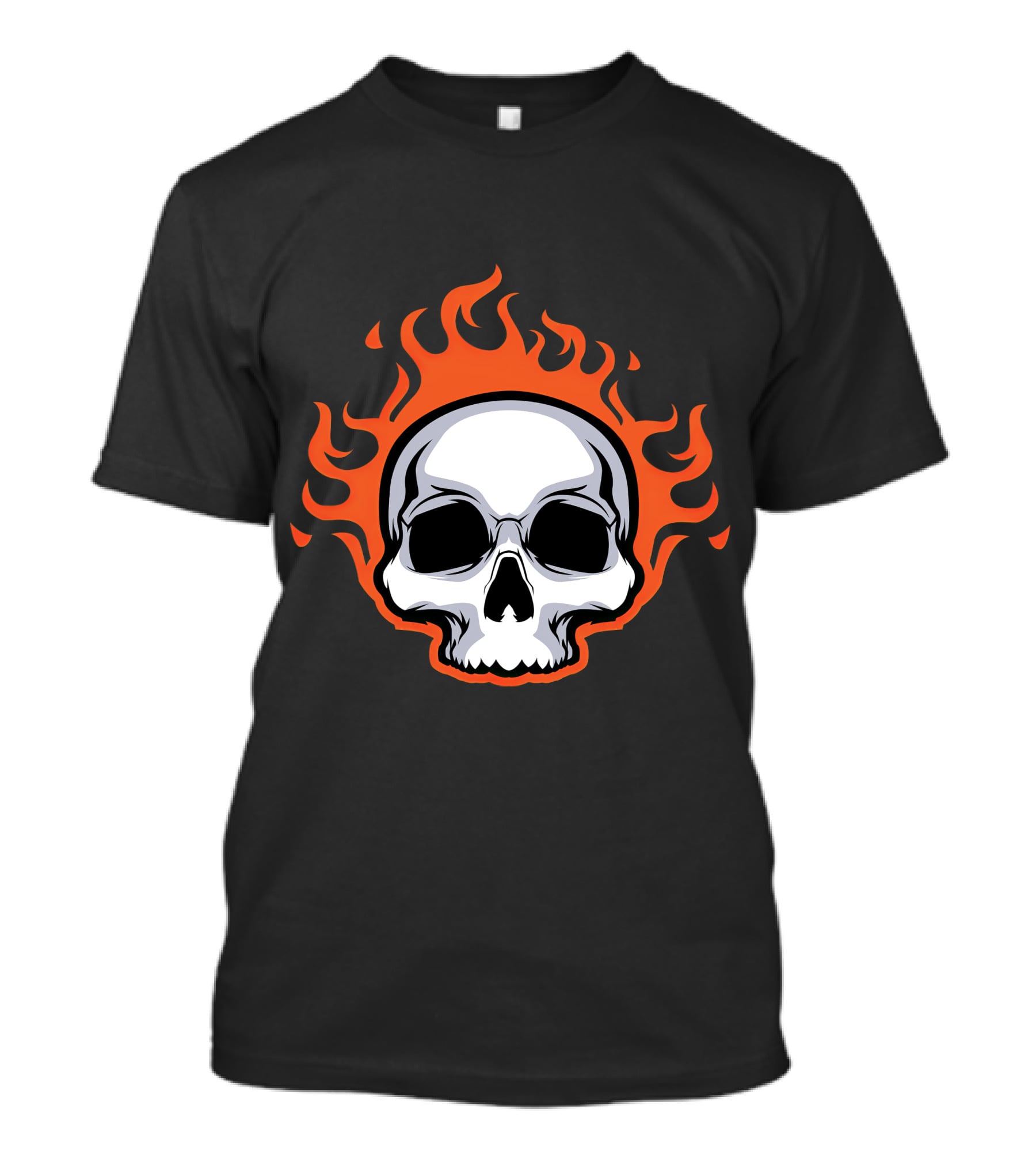 Skull On Fire With Flames T-Shirt