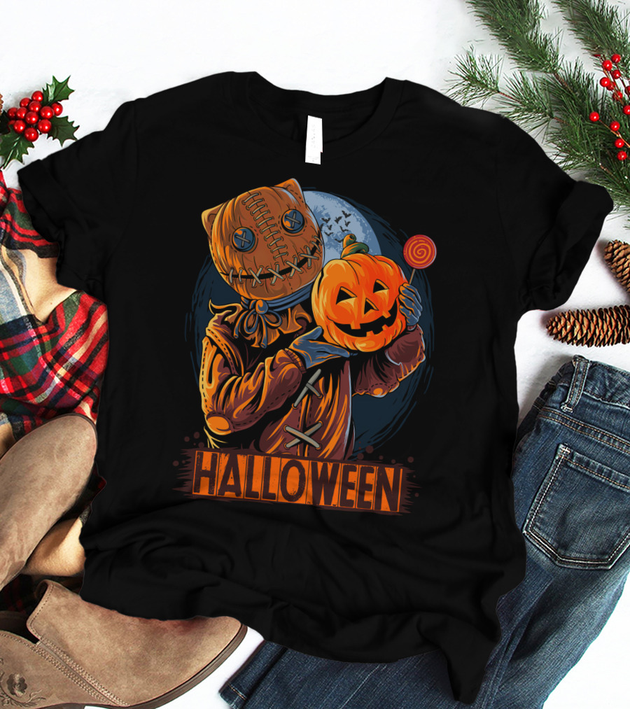 Halloween Pumpkin Mask Lollipop Moon T-Shirt