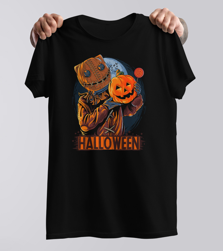 Halloween Pumpkin Mask Lollipop Moon T-Shirt