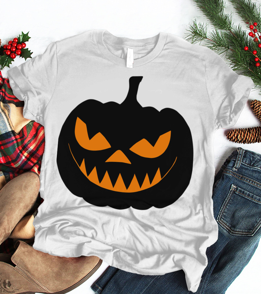 Scary Jack O Lantern Pumpkin Face T-Shirt