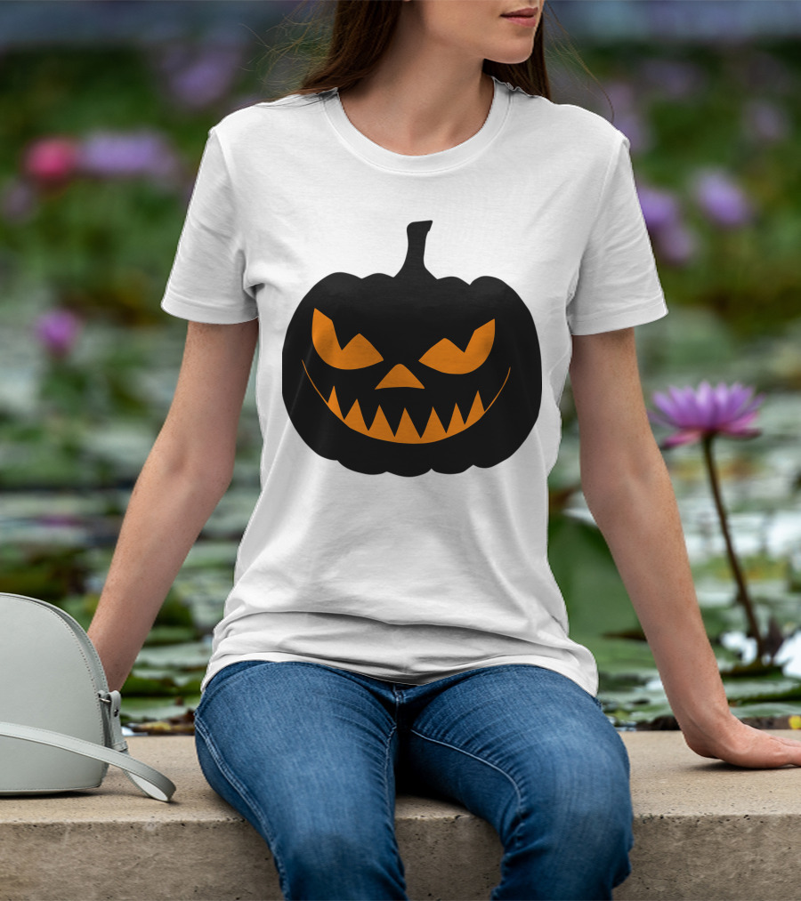 Scary Jack O Lantern Pumpkin Face T-Shirt