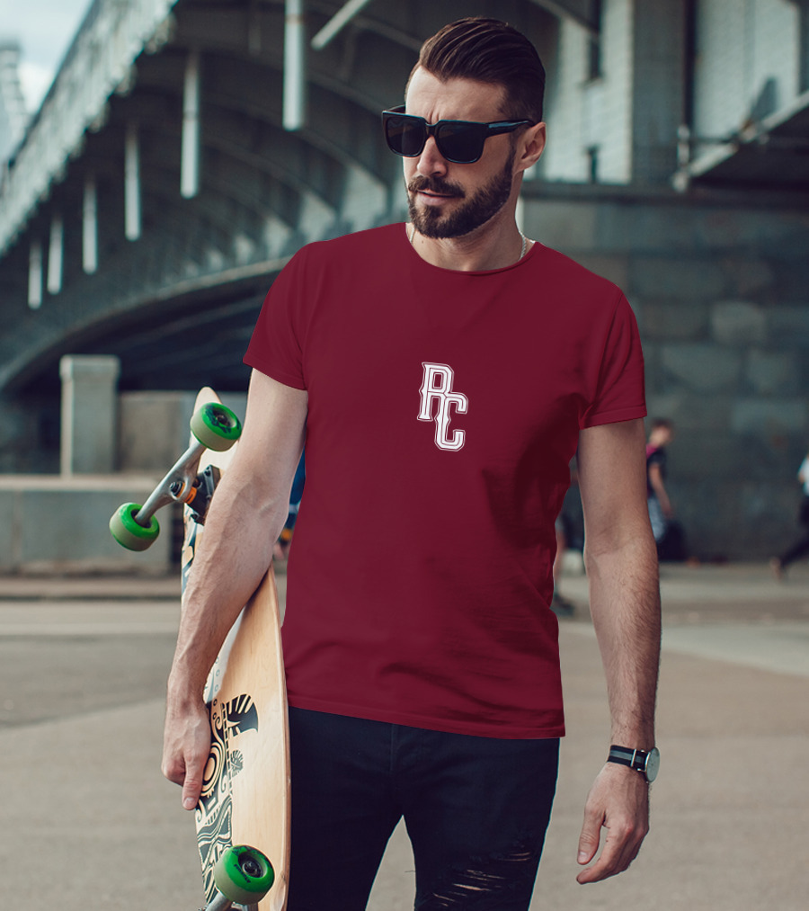 RC Monogram Burgundy Lettering T-Shirt