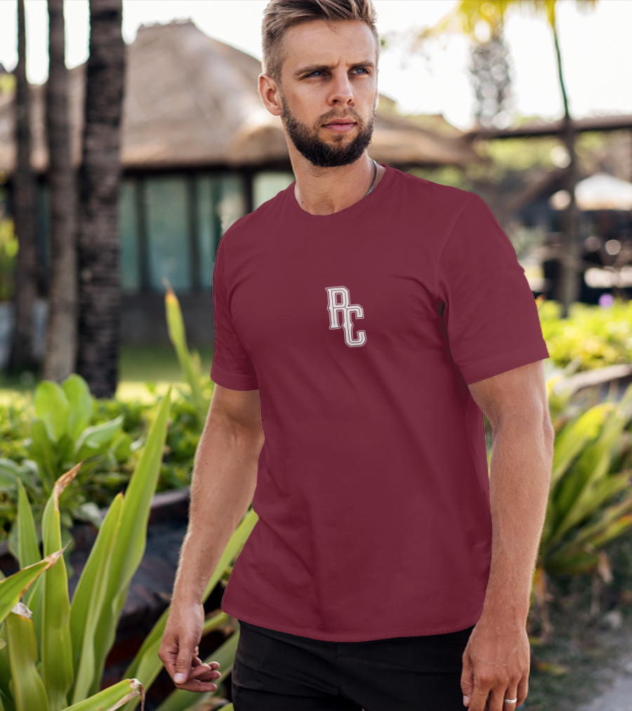 RC Monogram Burgundy Lettering T-Shirt