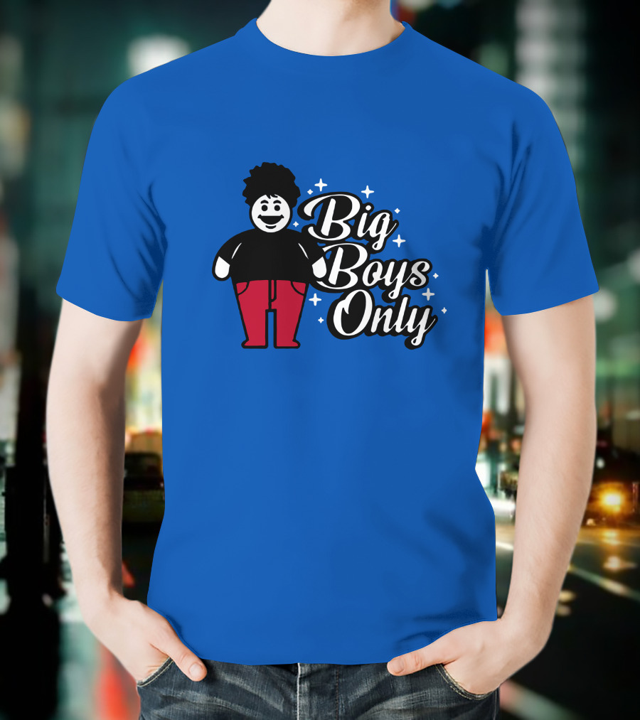 Big Boys Only Red Pants Cartoon Character T-Shirt