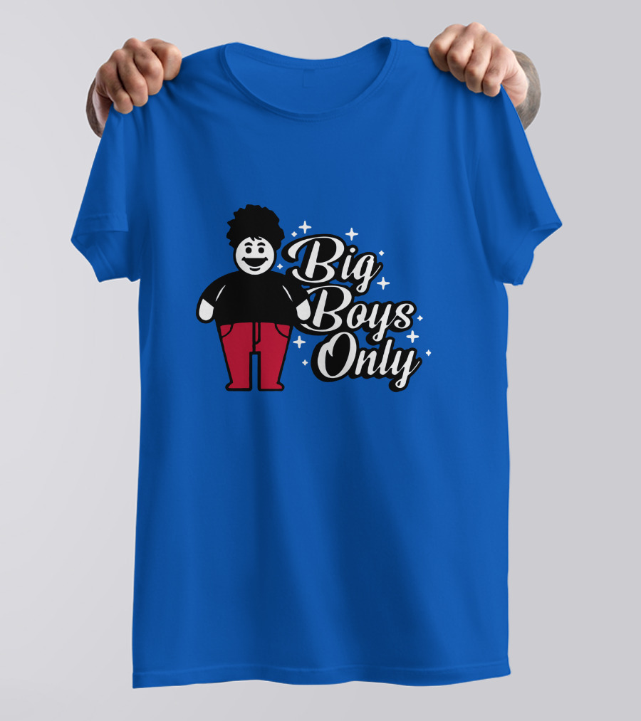 Big Boys Only Red Pants Cartoon Character T-Shirt