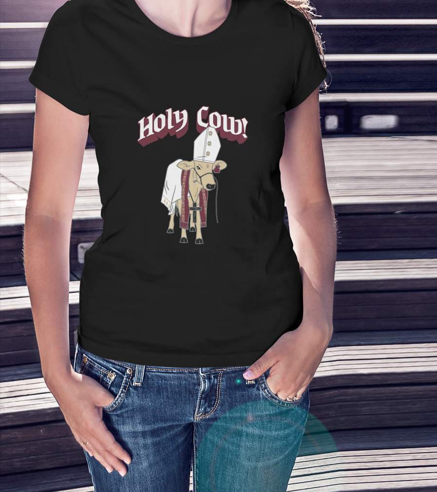HOLY COW Papal Attire With Mitre And Stole T-Shirt