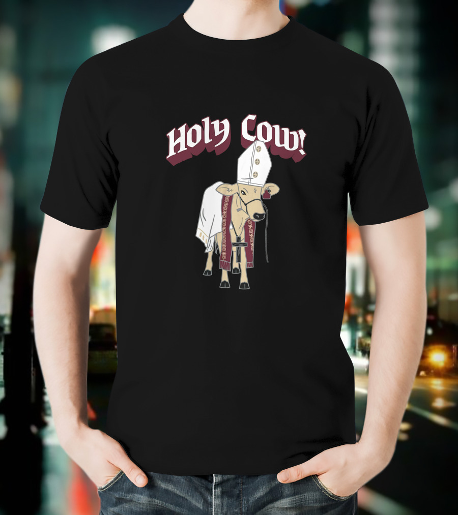HOLY COW Papal Attire With Mitre And Stole T-Shirt