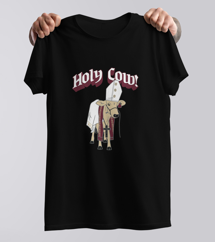 HOLY COW Papal Attire With Mitre And Stole T-Shirt