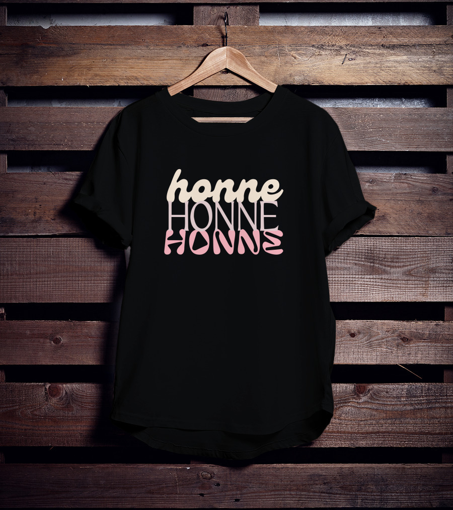 Honne Tmstor Es Store Hello Honne Merch Stonewash Triple Text T-Shirt