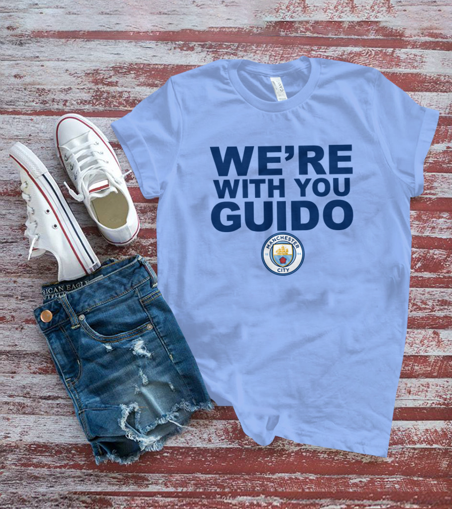 Manchester City We're With You Guido Support Belgian Fan Pep Guardiola Simon Bajkowski T-Shirt