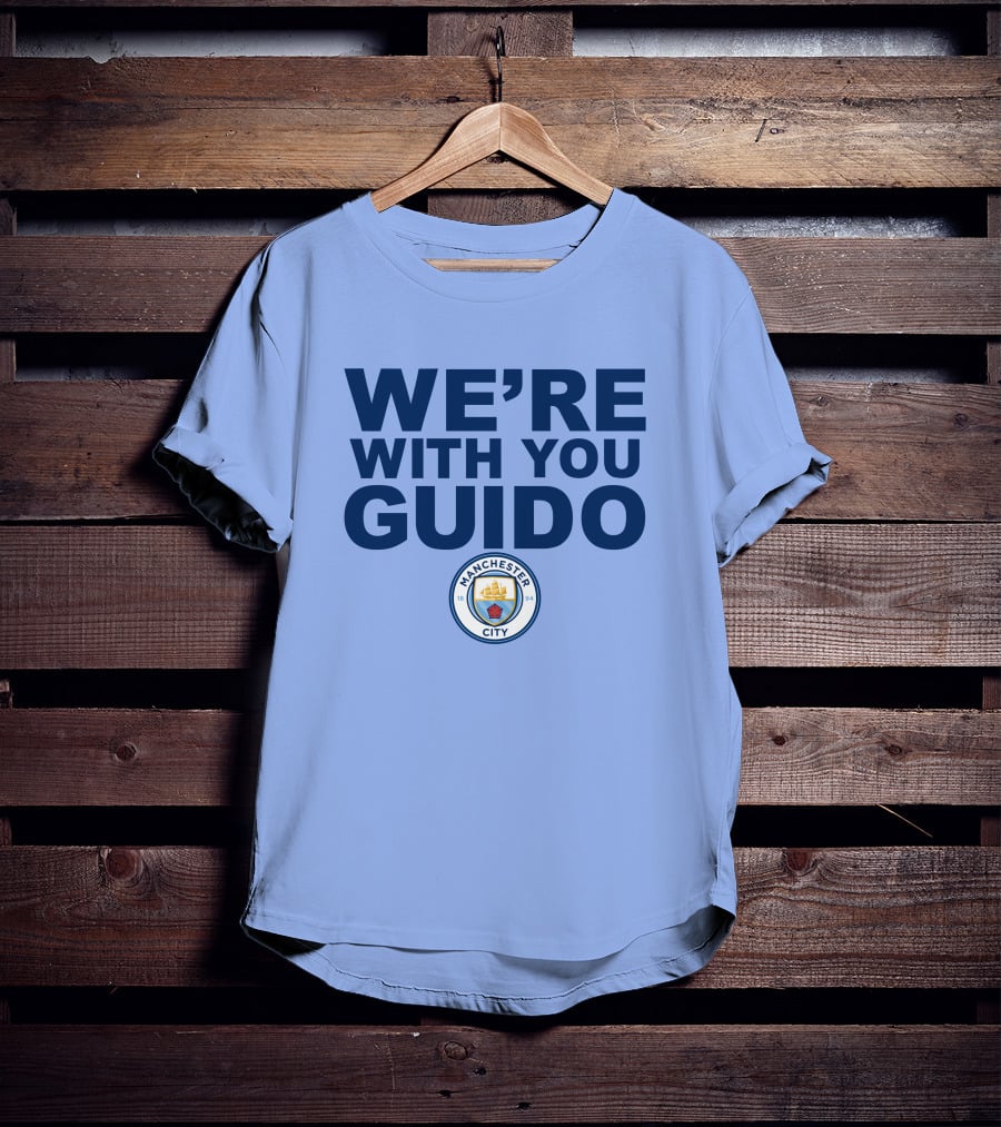 Manchester City We're With You Guido Support Belgian Fan Pep Guardiola Simon Bajkowski T-Shirt