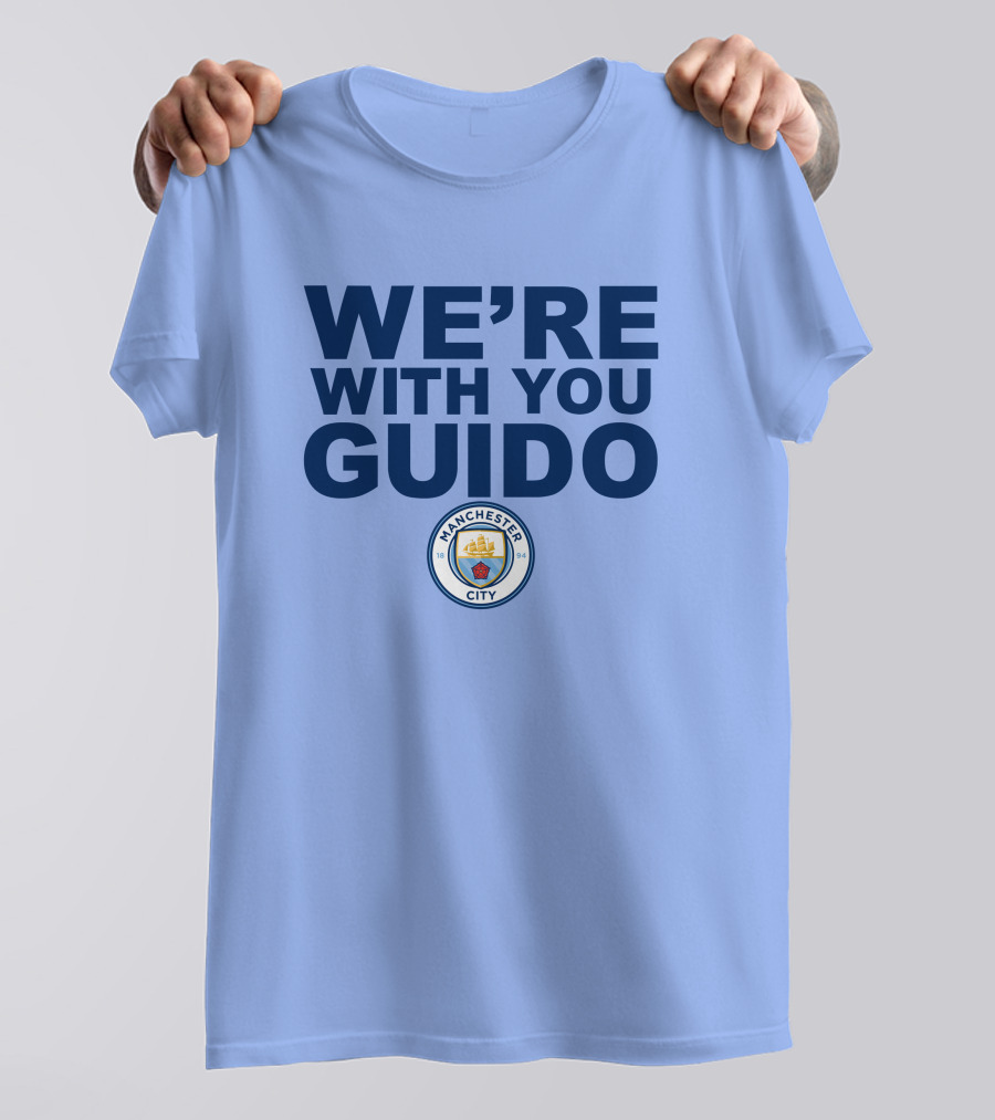 Manchester City We're With You Guido Support Belgian Fan Pep Guardiola Simon Bajkowski T-Shirt